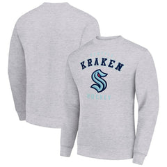 Seattle Kraken Men's Starter Team Logo Fleece Pullover Sweatshirt Heather Gray