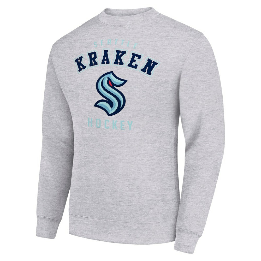 Seattle Kraken Men's Starter Team Logo Fleece Pullover Sweatshirt Heather Gray