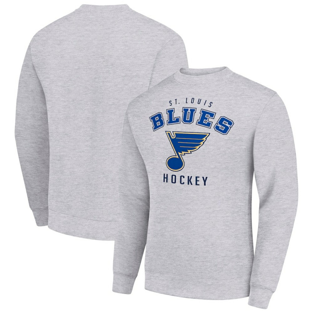St. Louis Blues Men's Starter Team Logo Fleece Pullover Sweatshirt Heather Gray