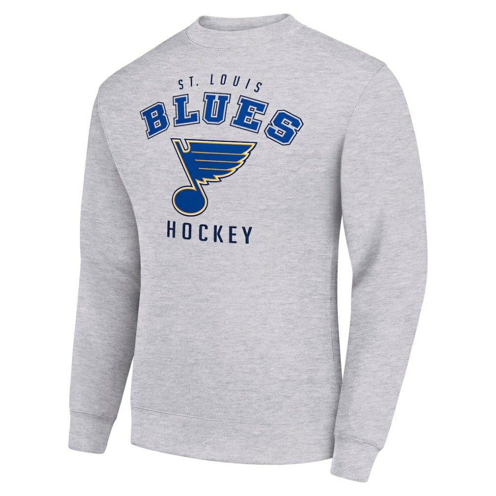 St. Louis Blues Men's Starter Team Logo Fleece Pullover Sweatshirt Heather Gray