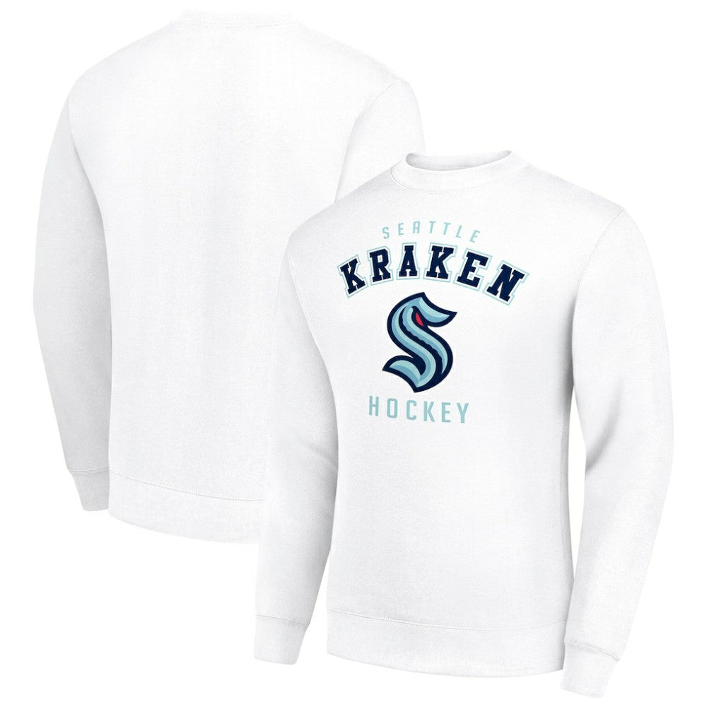 Seattle Kraken Men's Starter Team Logo Fleece Pullover Sweatshirt White