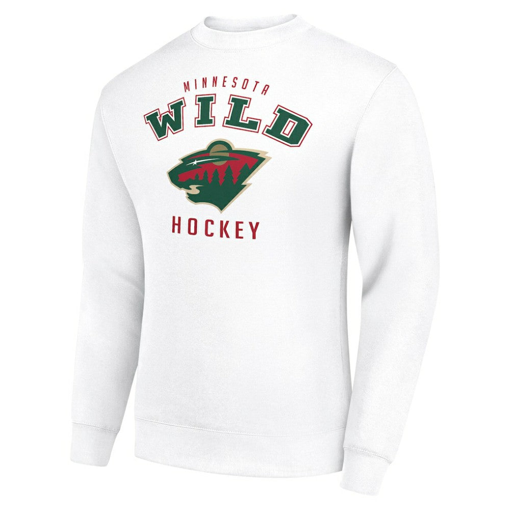 Minnesota Wild Men's Starter Team Logo Fleece Pullover Sweatshirt White