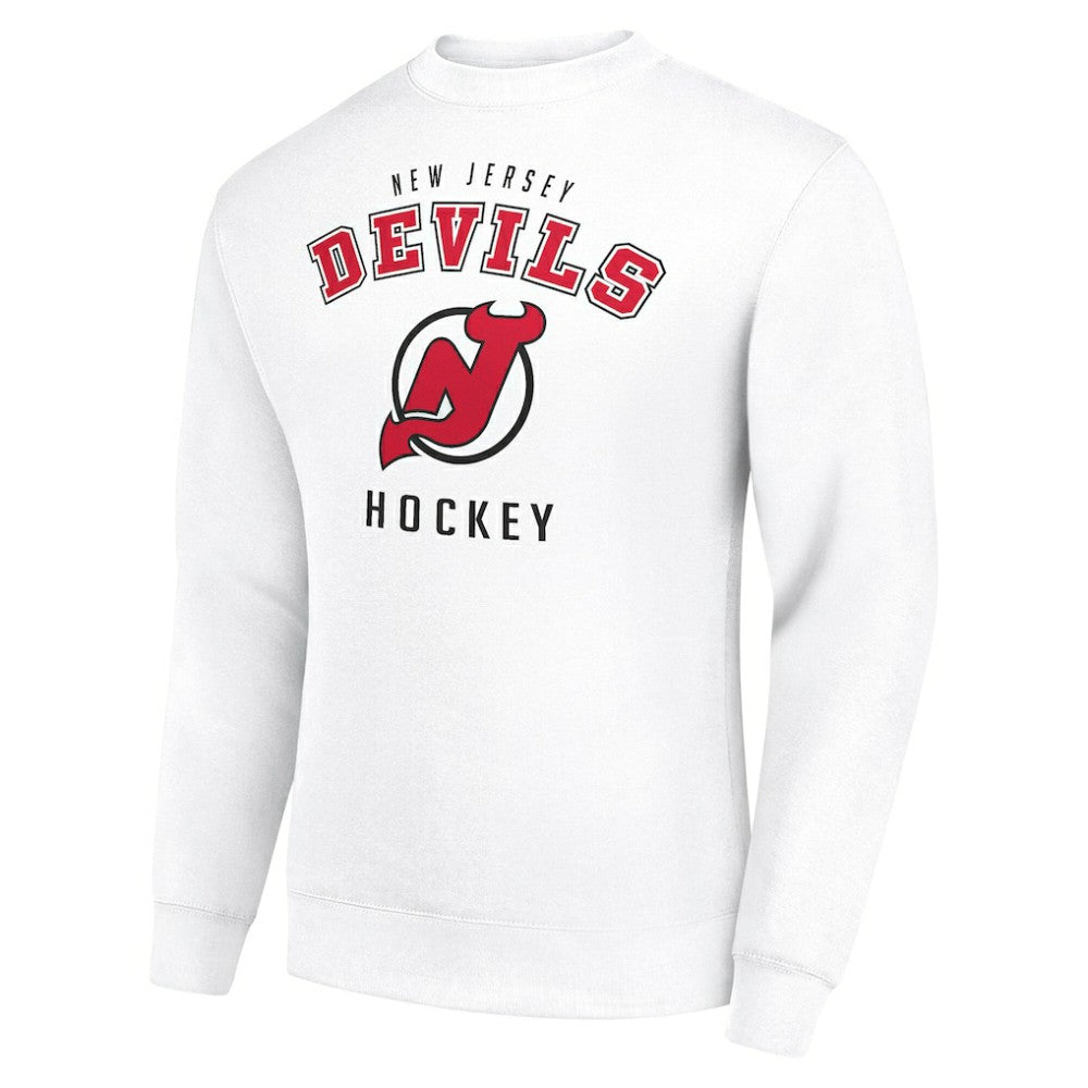 New Jersey Devils Men's Starter Team Logo Fleece Pullover Sweatshirt White