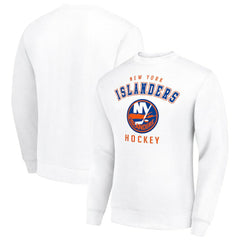New York Islanders Men's Starter Team Logo Fleece Pullover Sweatshirt White
