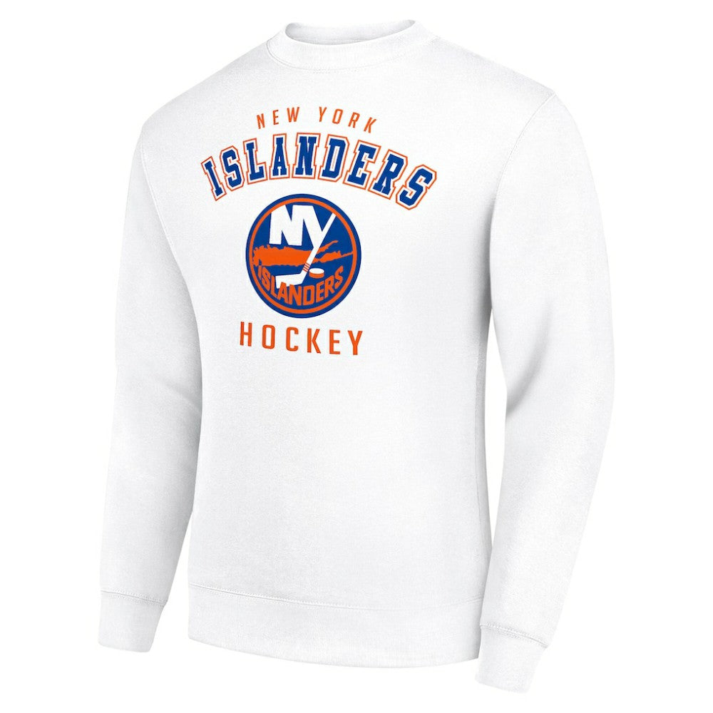 New York Islanders Men's Starter Team Logo Fleece Pullover Sweatshirt White