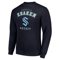 Seattle Kraken Men's Starter Team Logo Fleece Pullover Sweatshirt Navy