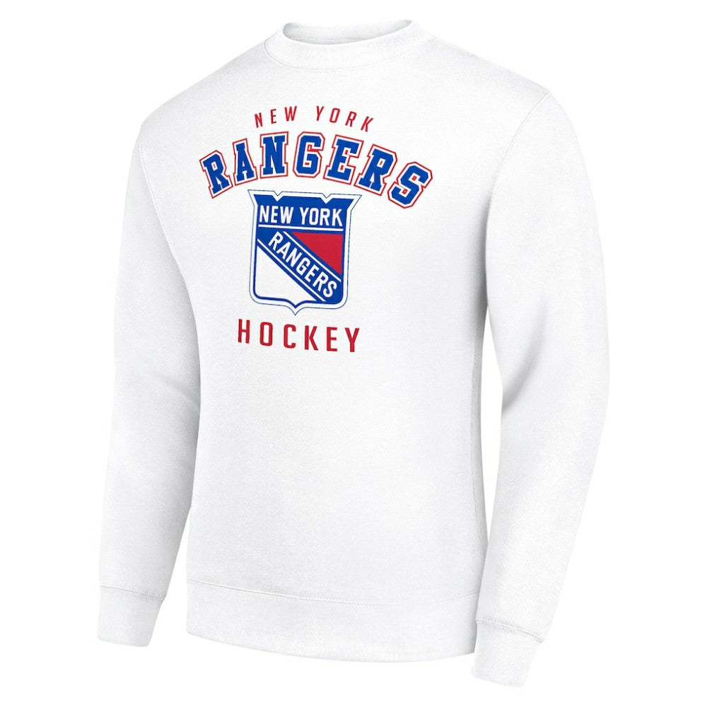 New York Rangers Men's Starter Team Logo Fleece Pullover Sweatshirt White