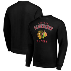 Chicago Blackhawks Men's Starter Team Logo Fleece Pullover Sweatshirt Black