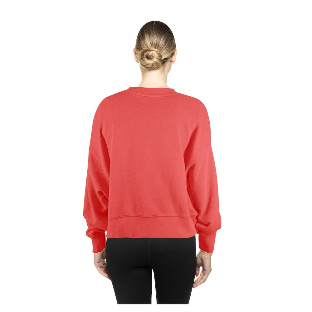 St. Louis Cardinals Women's Boxy Mineral Wash Dolmen Sleeve Cropped Sweatshirt Red | New Era