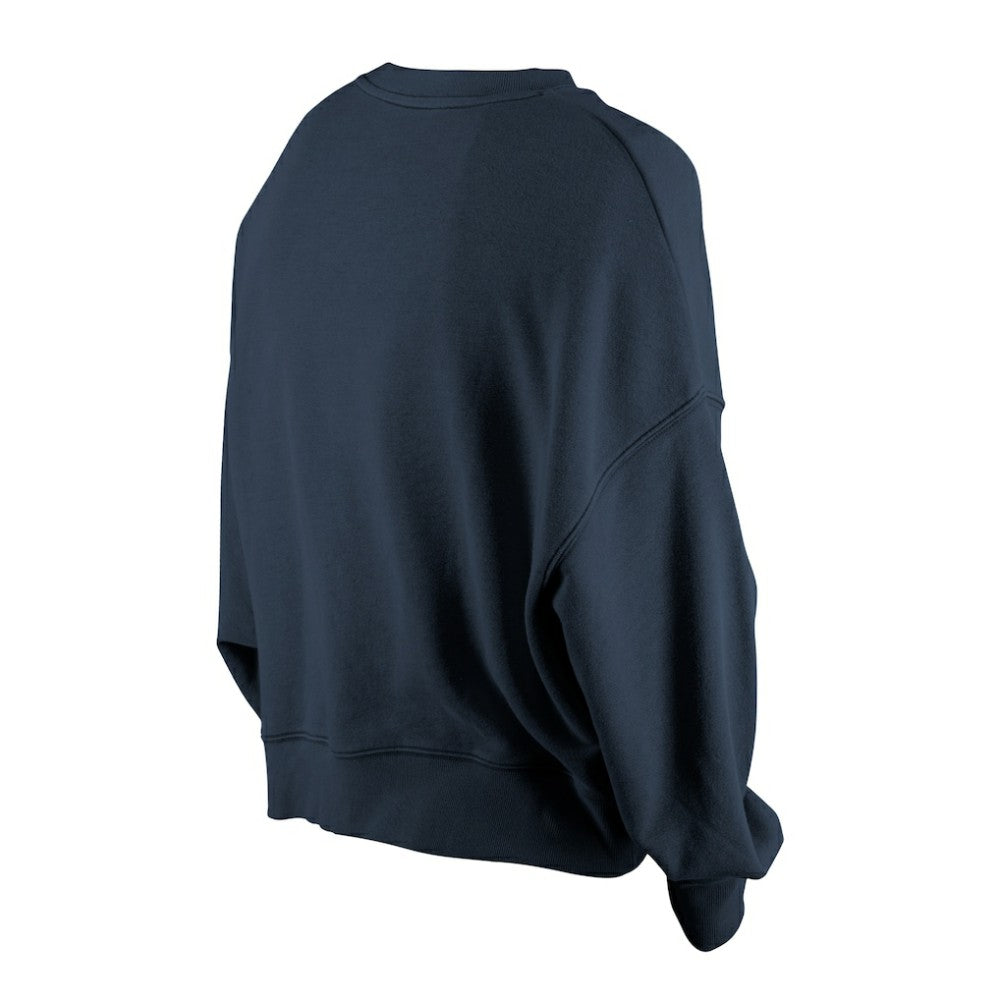 Atlanta Braves Women's Boxy Mineral Wash Dolmen Sleeve Cropped Sweatshirt Navy | New Era