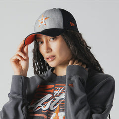 Houston Astros Women's Boxy Mineral Wash Dolmen Sleeve Cropped Sweatshirt Navy | New Era
