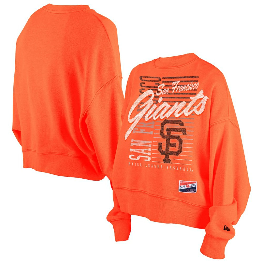 San Francisco Giants Women's Boxy Mineral Wash Dolmen Sleeve Cropped Sweatshirt Orange | New Era