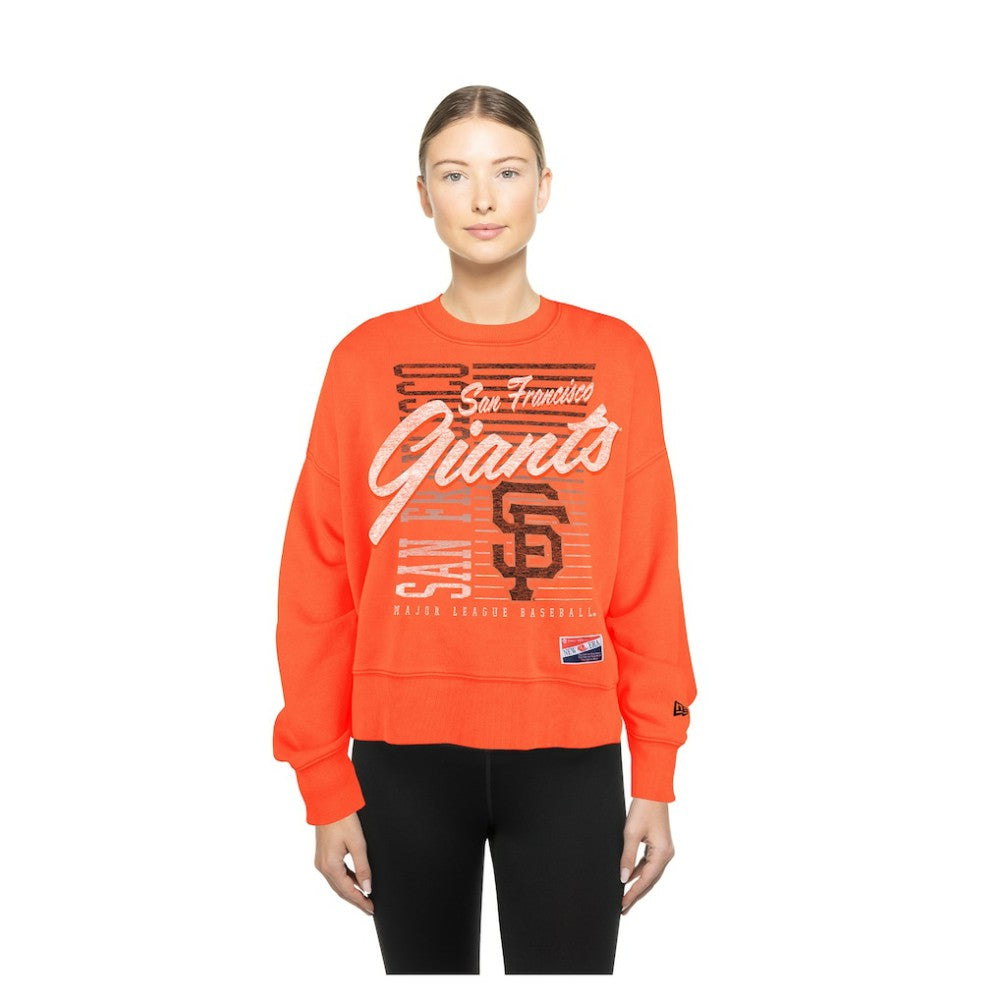 San Francisco Giants Women's Boxy Mineral Wash Dolmen Sleeve Cropped Sweatshirt Orange | New Era