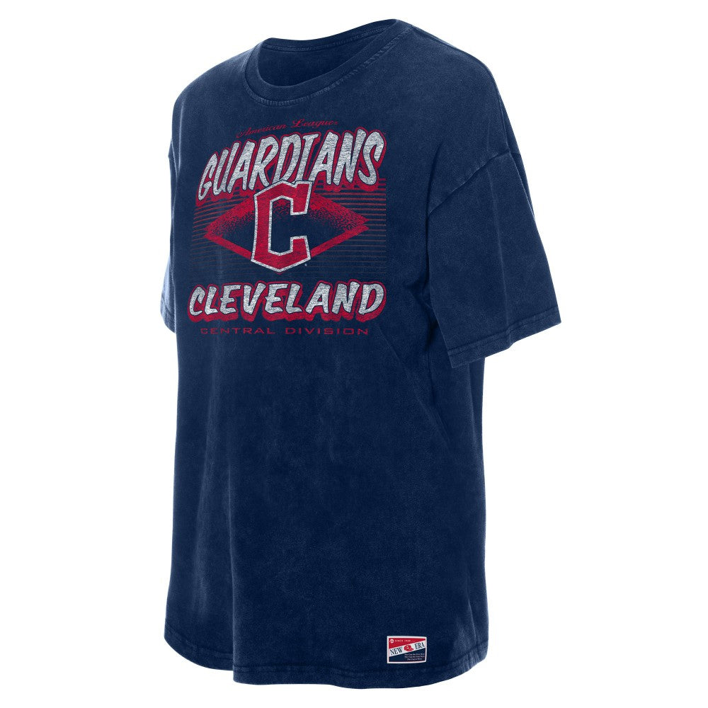 Cleveland Guardians Women's Mineral Wash Oversized T-Shirt Navy | New Era