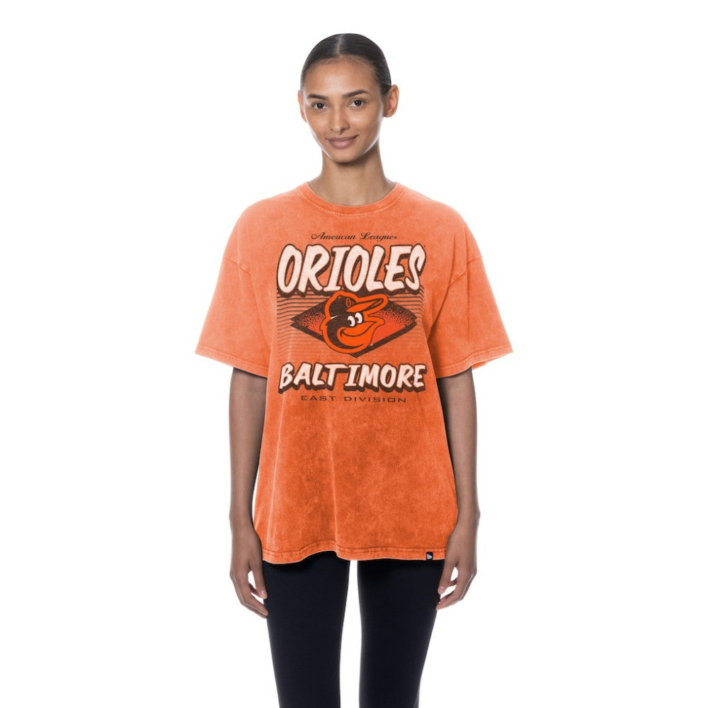 Baltimore Orioles Women's Mineral Wash Oversized T-Shirt Orange | New Era
