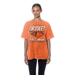 Baltimore Orioles Women's Mineral Wash Oversized T-Shirt Orange | New Era