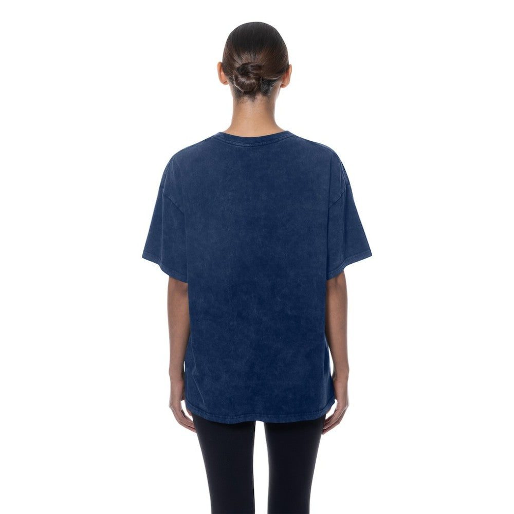 Atlanta Braves Women's Mineral Wash Oversized T-Shirt Navy | New Era