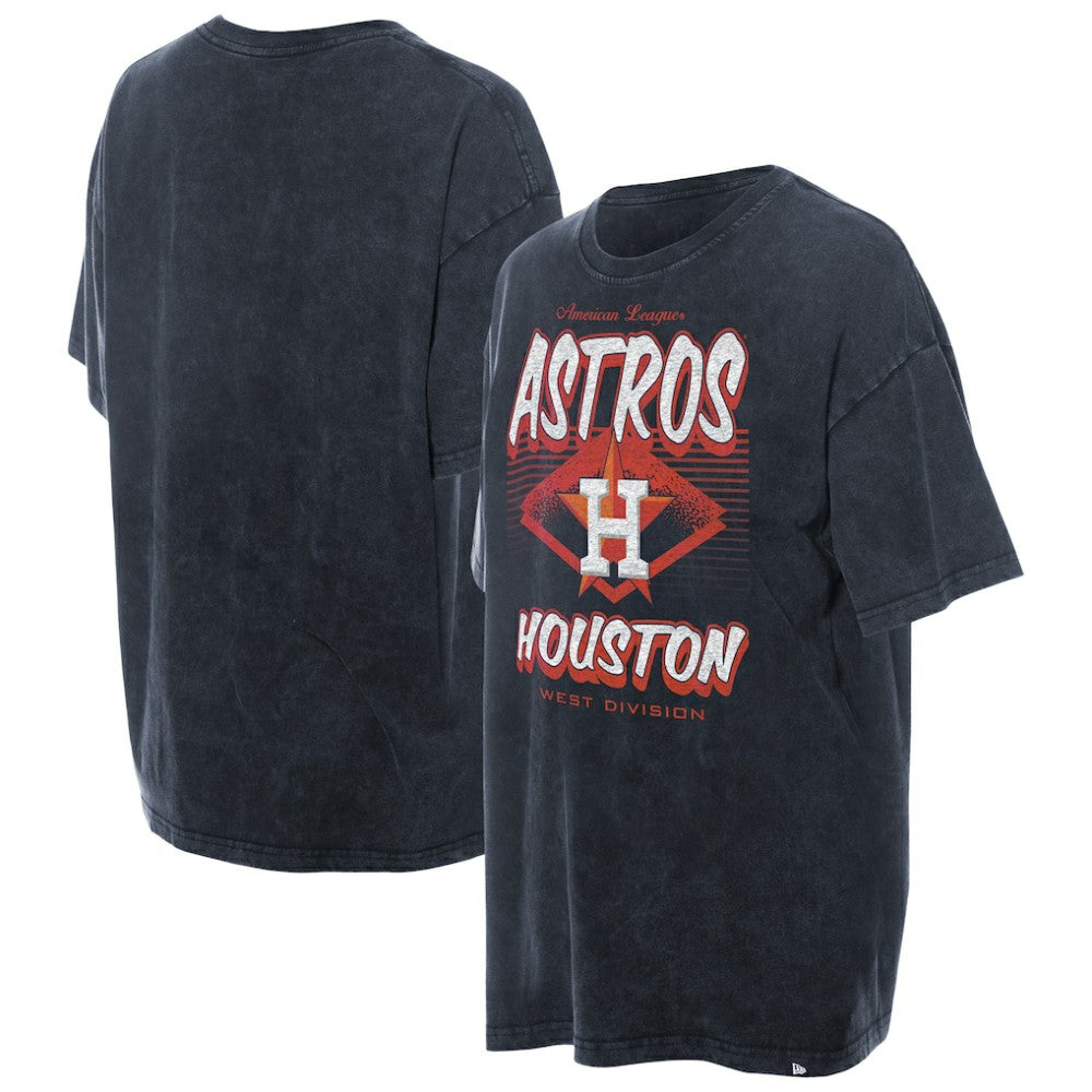 Houston Astros Women's Mineral Wash Oversized T-Shirt Navy | New Era