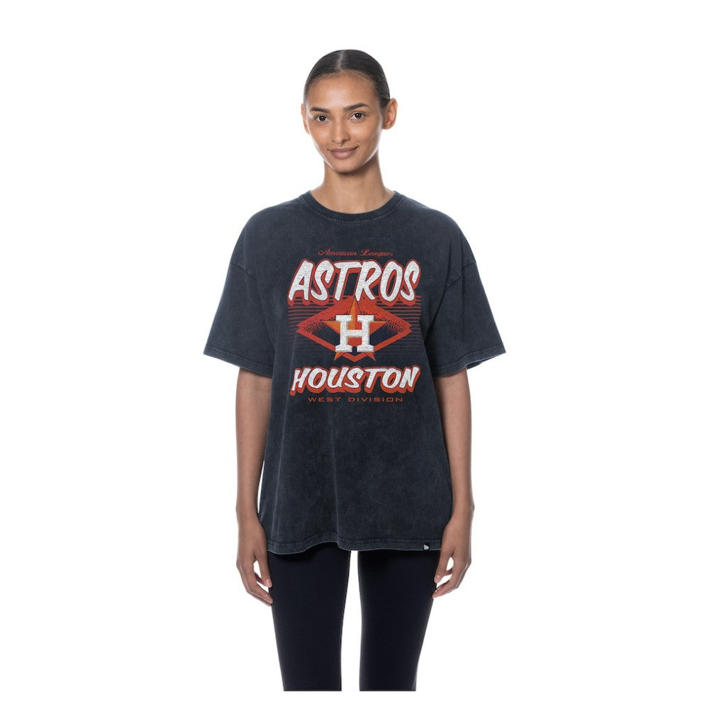 Houston Astros Women's Mineral Wash Oversized T-Shirt Navy | New Era