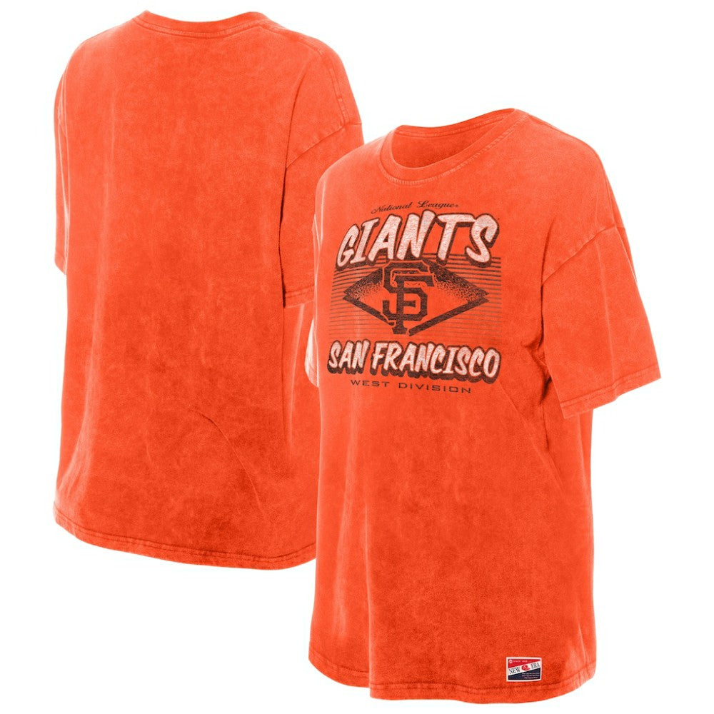 San Francisco Giants Women's Mineral Wash Oversized T-Shirt Orange | New Era