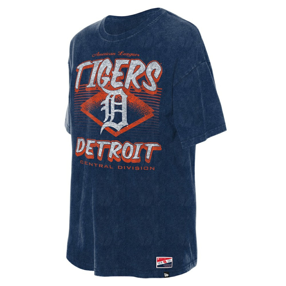 Detroit Tigers Women's Mineral Wash Oversized T-Shirt Navy | New Era