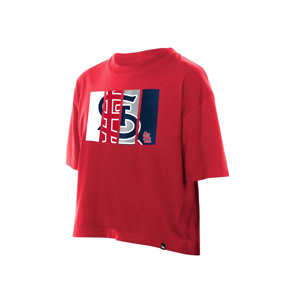 St. Louis Cardinals Women's Boxy Foil Logo T-Shirt Red | New Era