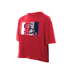 St. Louis Cardinals Women's Boxy Foil Logo T-Shirt Red | New Era