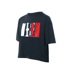 Boston Red Sox Women's Boxy Foil Logo T-Shirt Navy | New Era