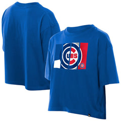 Chicago Cubs Women's Boxy Foil Logo T-Shirt Royal | New Era