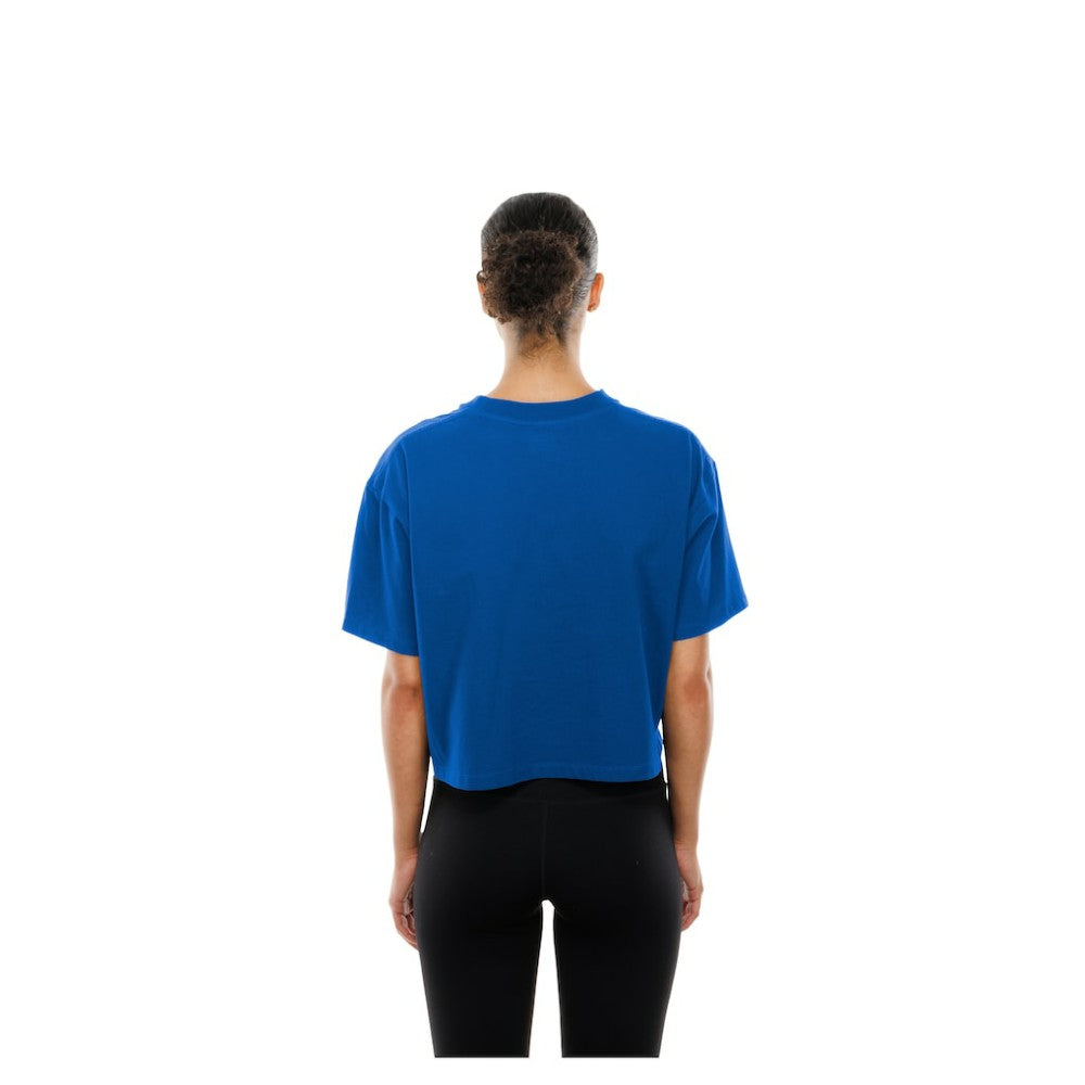 Chicago Cubs Women's Boxy Foil Logo T-Shirt Royal | New Era