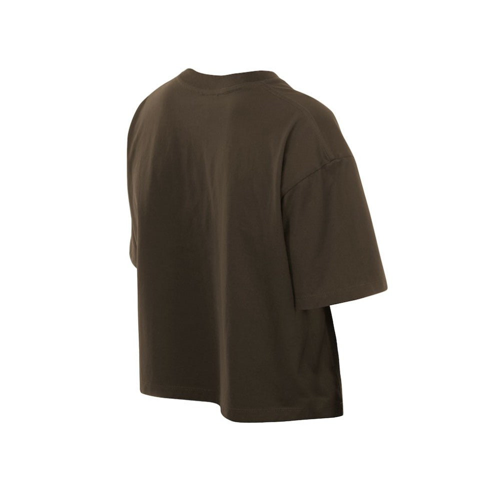 San Diego Padres Women's Boxy Foil Logo T-Shirt Brown | New Era