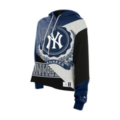 New York Yankees Women's Upcycled Color Block Cropped Boxy Hoodie | New Era