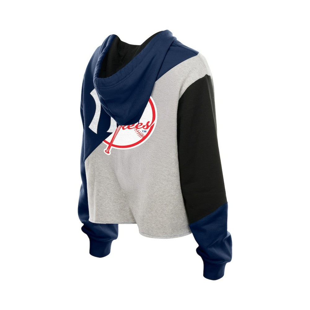 New York Yankees Women's Upcycled Color Block Cropped Boxy Hoodie | New Era