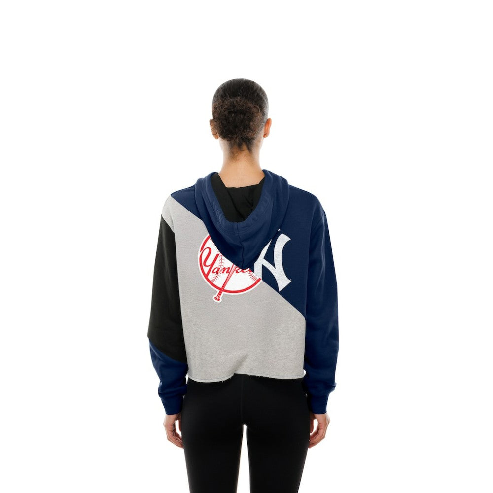 New York Yankees Women's Upcycled Color Block Cropped Boxy Hoodie | New Era