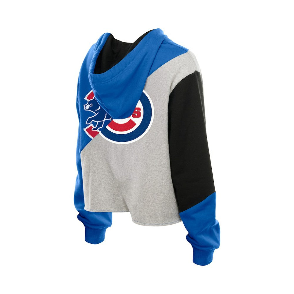 Chicago Cubs Women's Upcycled Color Block Cropped Boxy Hoodie | New Era