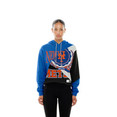 New York Mets Women's Upcycled Color Block Cropped Boxy Hoodie | New Era