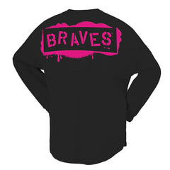 Atlanta Braves Women's Neon Jersey Long Sleeve T-Shirt Black