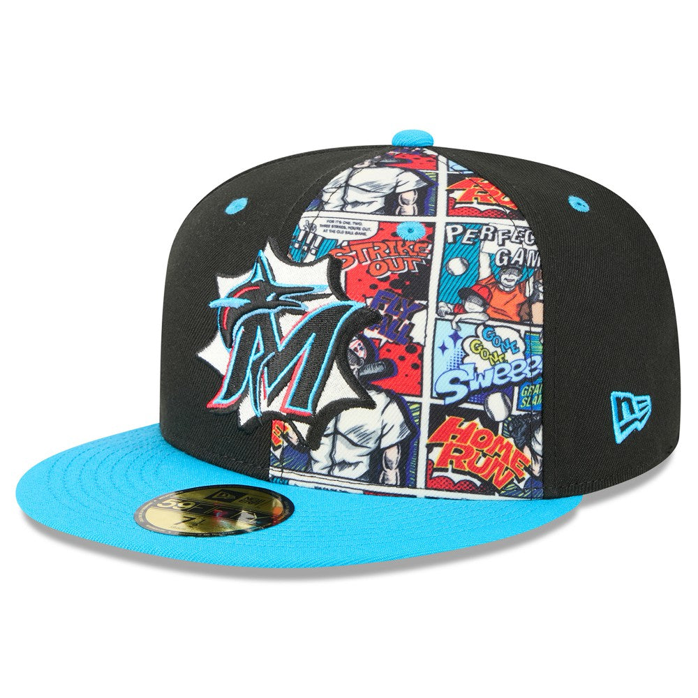 Miami Marlins 2025 MLB Diamond Hero Edition 59FIFTY Fitted Hat Black/Blue | New Era