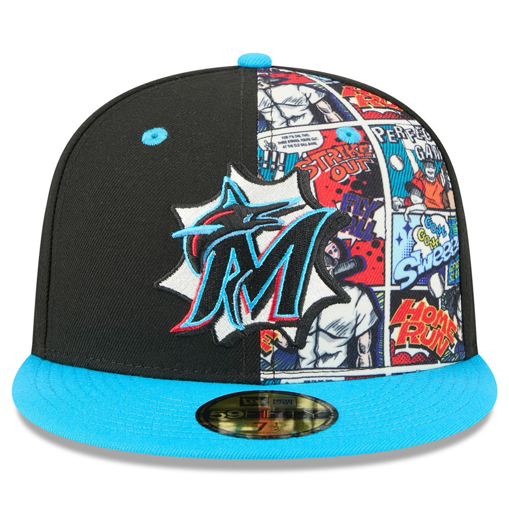 Miami Marlins 2025 MLB Diamond Hero Edition 59FIFTY Fitted Hat Black/Blue | New Era
