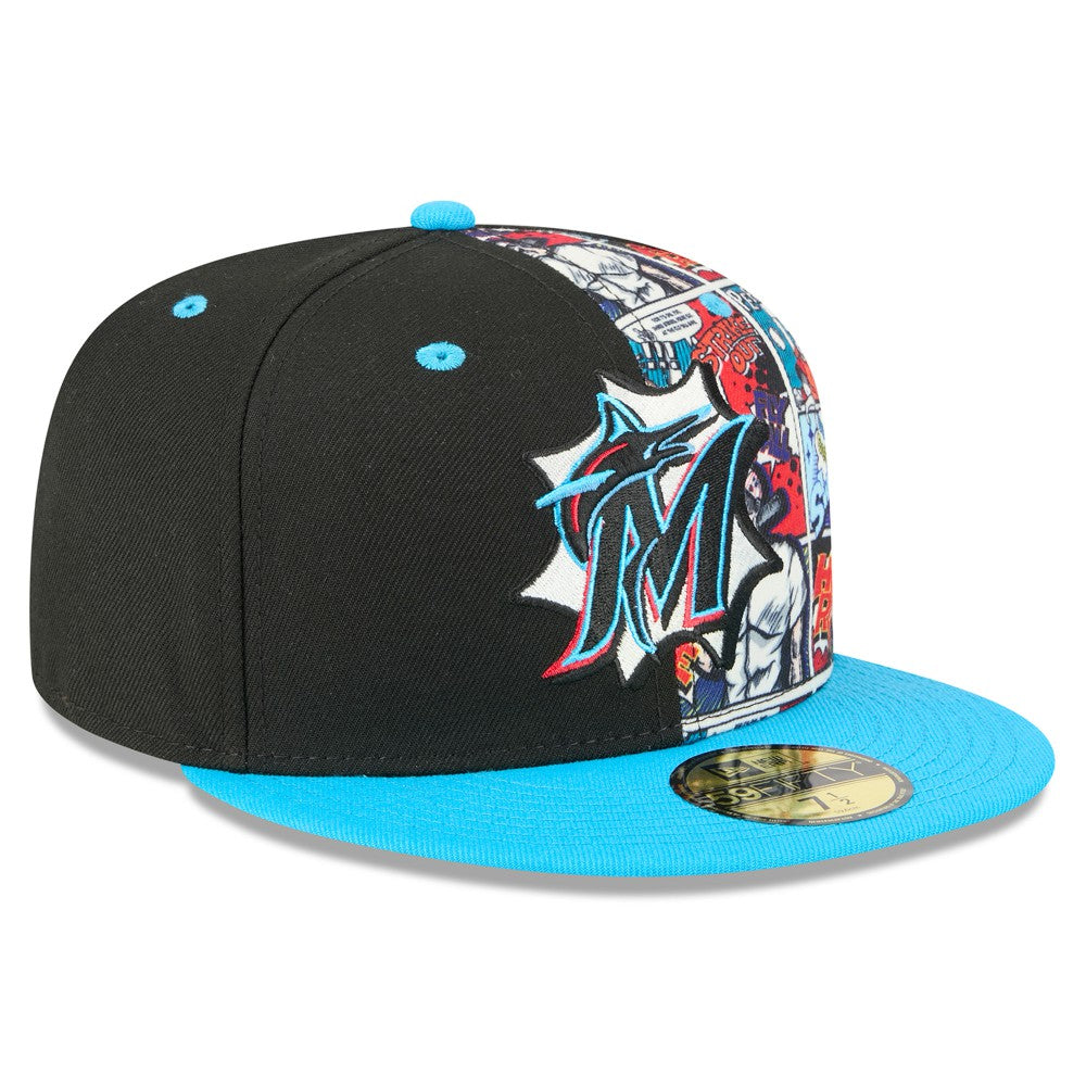 Miami Marlins 2025 MLB Diamond Hero Edition 59FIFTY Fitted Hat Black/Blue | New Era
