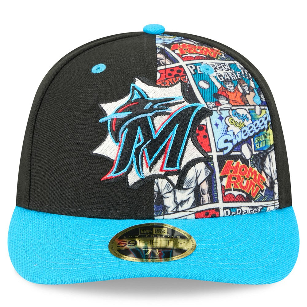 Miami Marlins 2025 MLB Diamond Hero Edition Low Profile 59FIFTY Fitted Hat Black/Blue | New Era
