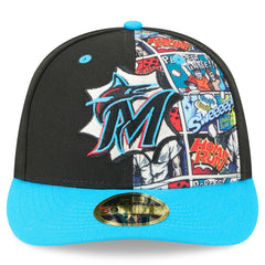 Miami Marlins 2025 MLB Diamond Hero Edition Low Profile 59FIFTY Fitted Hat Black/Blue | New Era