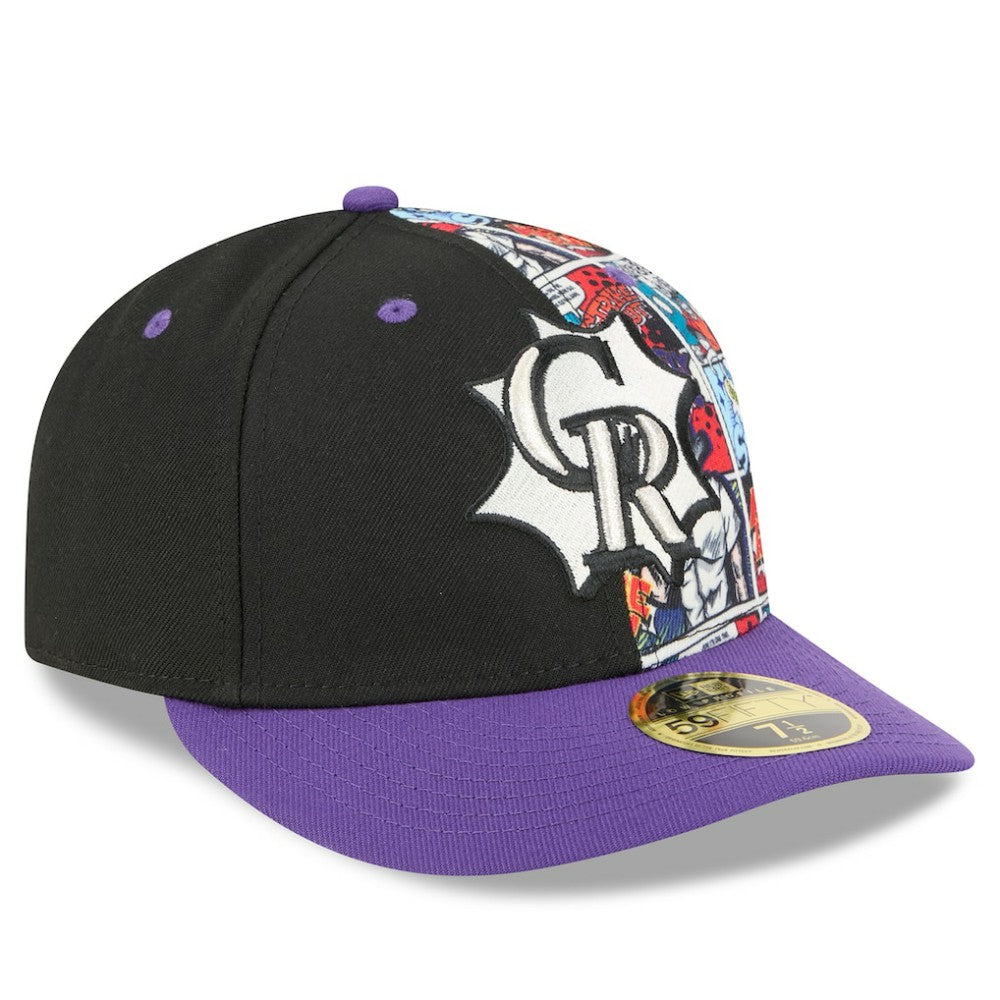 Colorado Rockies 2025 MLB Diamond Hero Edition Low Profile 59FIFTY Fitted Hat Black/Purple | New Era