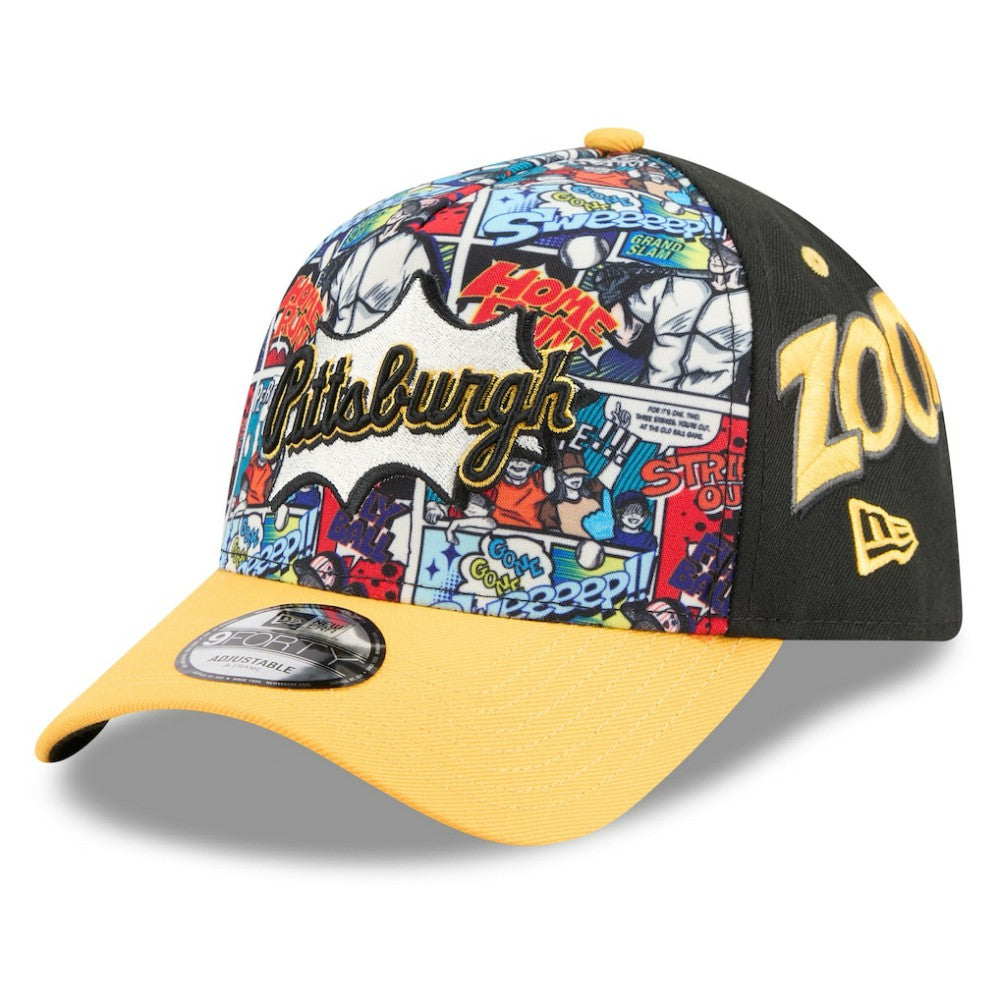 Pittsburgh Pirates 2025 MLB Diamond Hero Edition A-Frame 9FORTY Adjustable Hat Black/Gold | New Era