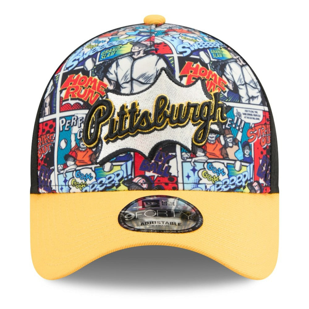 Pittsburgh Pirates 2025 MLB Diamond Hero Edition A-Frame 9FORTY Adjustable Hat Black/Gold | New Era