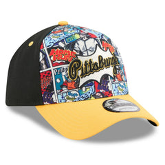 Pittsburgh Pirates Youth 2025 MLB Diamond Hero Edition A-Frame 9FORTY Adjustable Hat Black/Gold | New Era