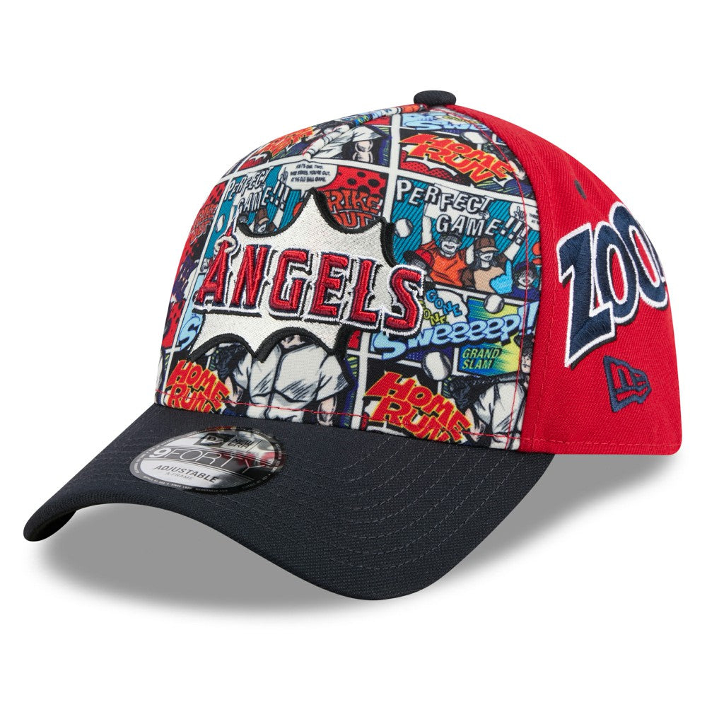 Los Angeles Angels Youth 2025 MLB Diamond Hero Edition A-Frame 9FORTY Adjustable Hat Red/Navy | New Era