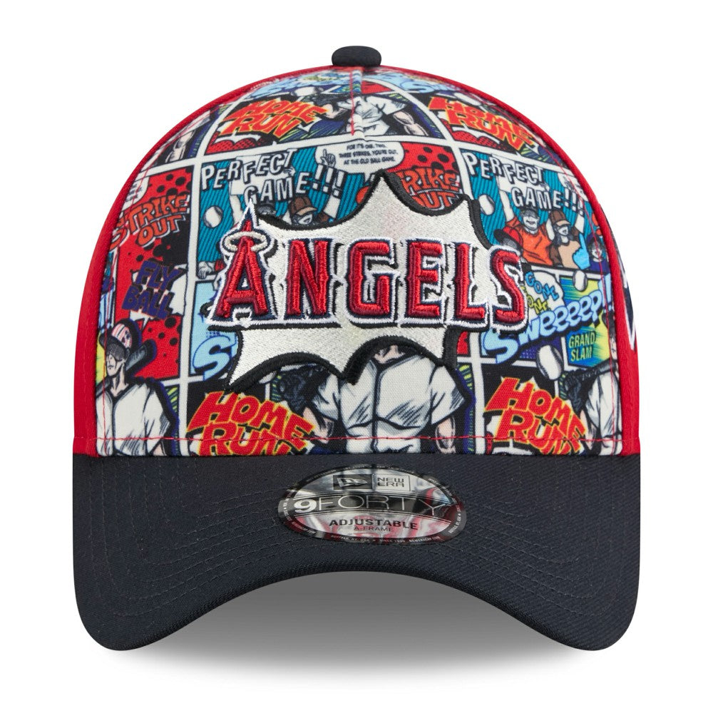 Los Angeles Angels Youth 2025 MLB Diamond Hero Edition A-Frame 9FORTY Adjustable Hat Red/Navy | New Era