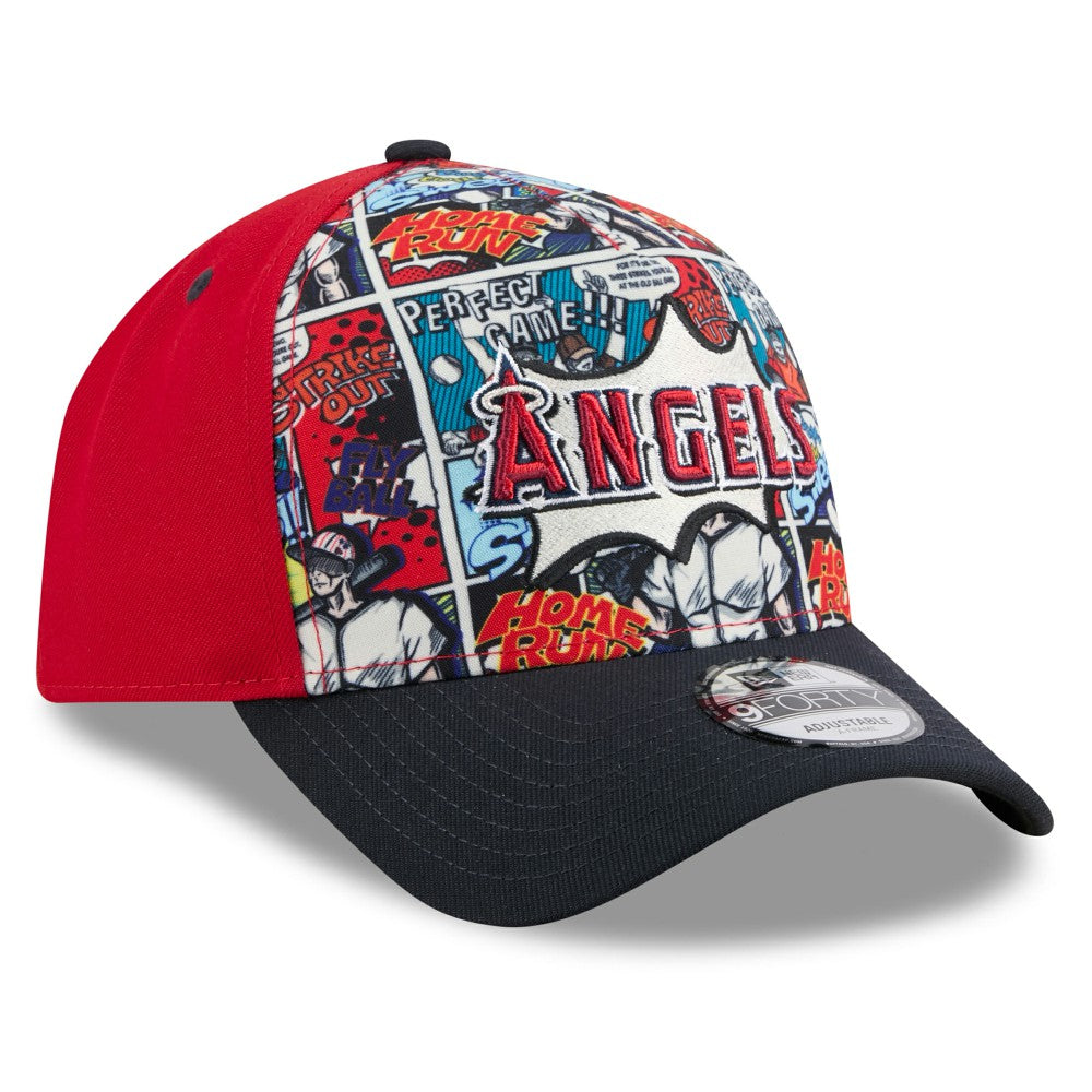 Los Angeles Angels Youth 2025 MLB Diamond Hero Edition A-Frame 9FORTY Adjustable Hat Red/Navy | New Era