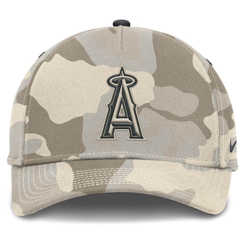 Los Angeles Angels Camo Pack Rise Adjustable Hat Natural | Nike